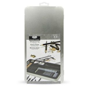 Zestaw do szkicowania R&L Essentials ołówki + węgiel + grafit + wiszery + gumki + temperówka